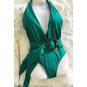 NWT Nicole Miller Halter Bathing Suit  L